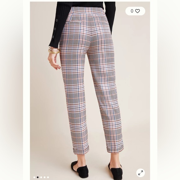 NWT Anthropologie Malcolm Tapered Plaid Trousers - Picture 8 of 10